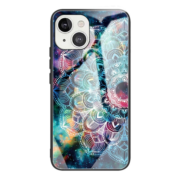For iPhone 13 Tempered Glass + TPU Border Protective Case