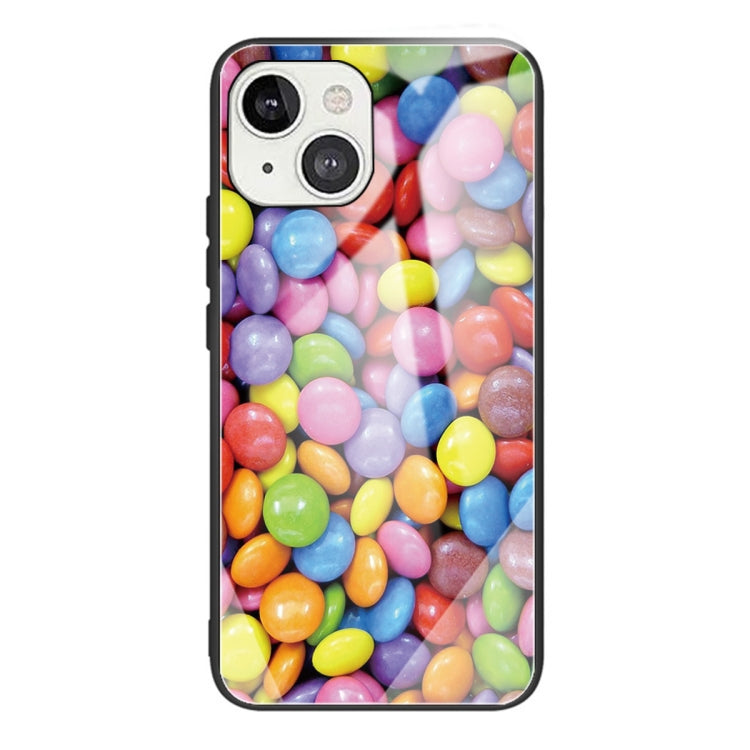 For iPhone 13 Tempered Glass + TPU Border Protective Case