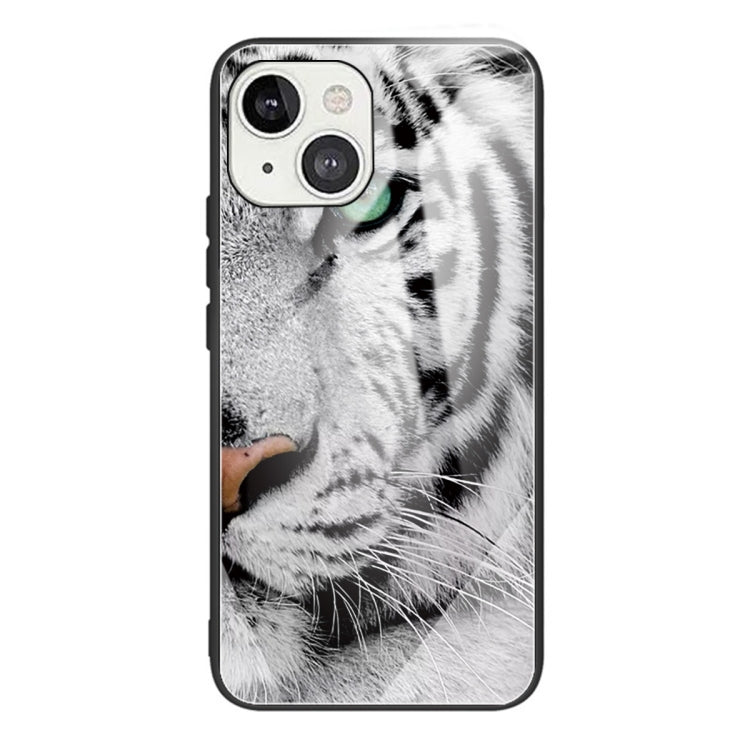 For iPhone 13 mini Tempered Glass + TPU Border Protective Case