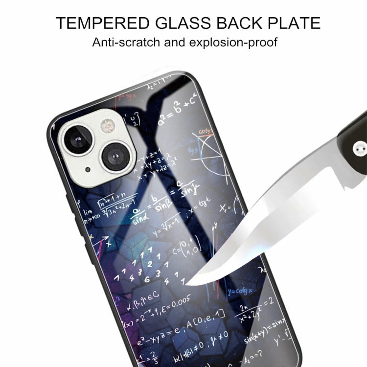 For iPhone 13 mini Tempered Glass + TPU Border Protective Case