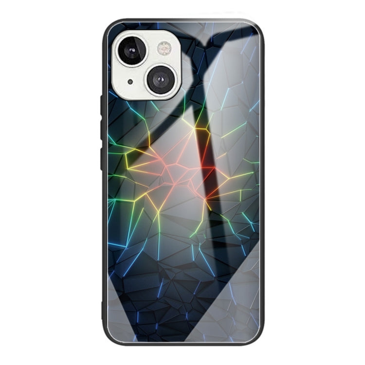 For iPhone 13 mini Tempered Glass + TPU Border Protective Case