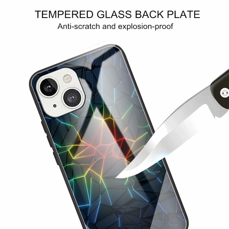 For iPhone 13 mini Tempered Glass + TPU Border Protective Case