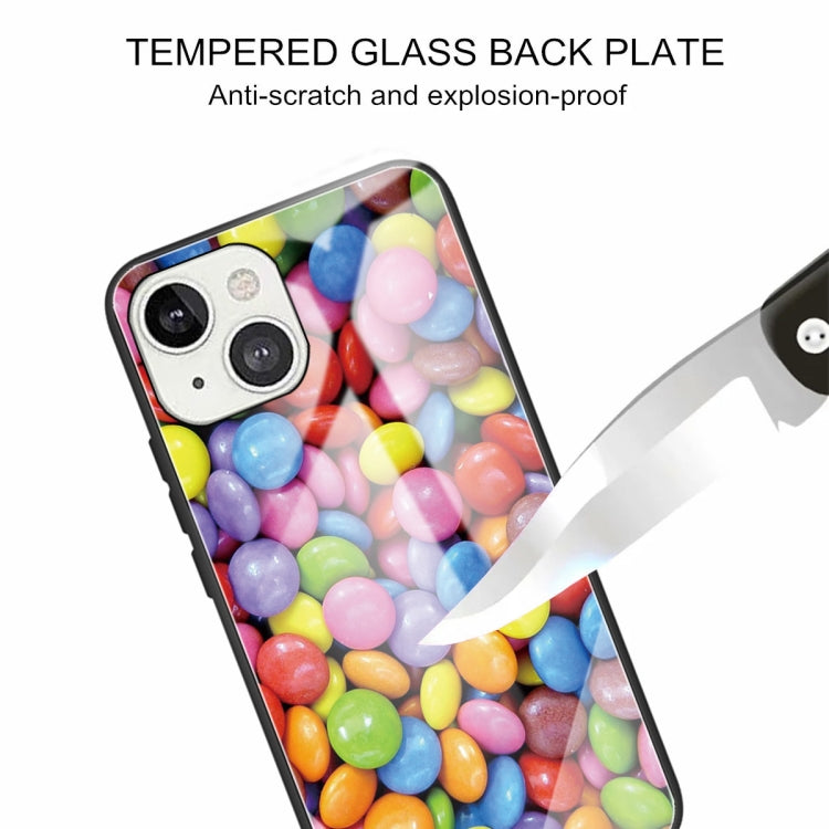 For iPhone 13 mini Tempered Glass + TPU Border Protective Case