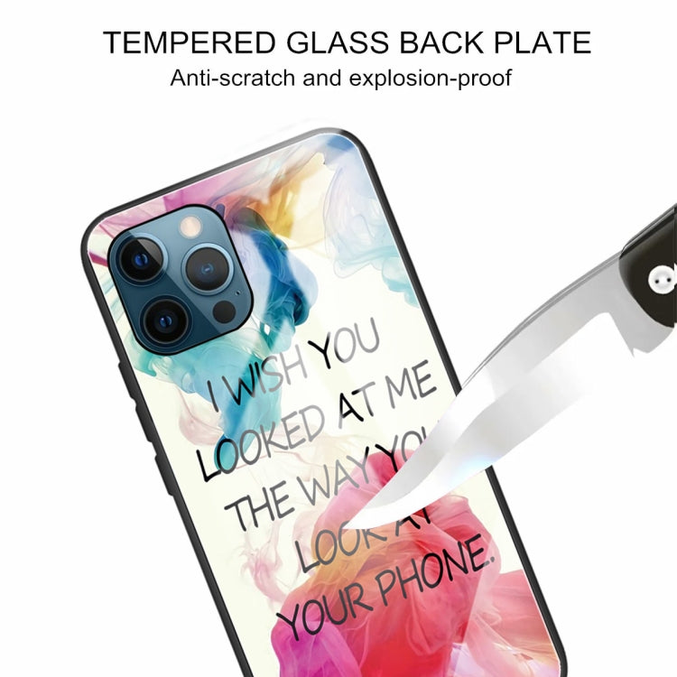 For iPhone 13 Pro Tempered Glass + TPU Border Protective Case