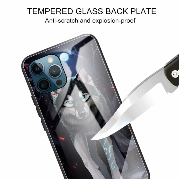 For iPhone 13 Pro Tempered Glass + TPU Border Protective Case