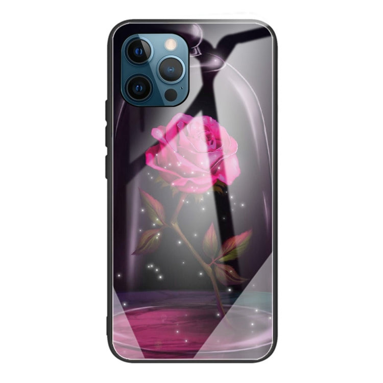 For iPhone 13 Pro Tempered Glass + TPU Border Protective Case