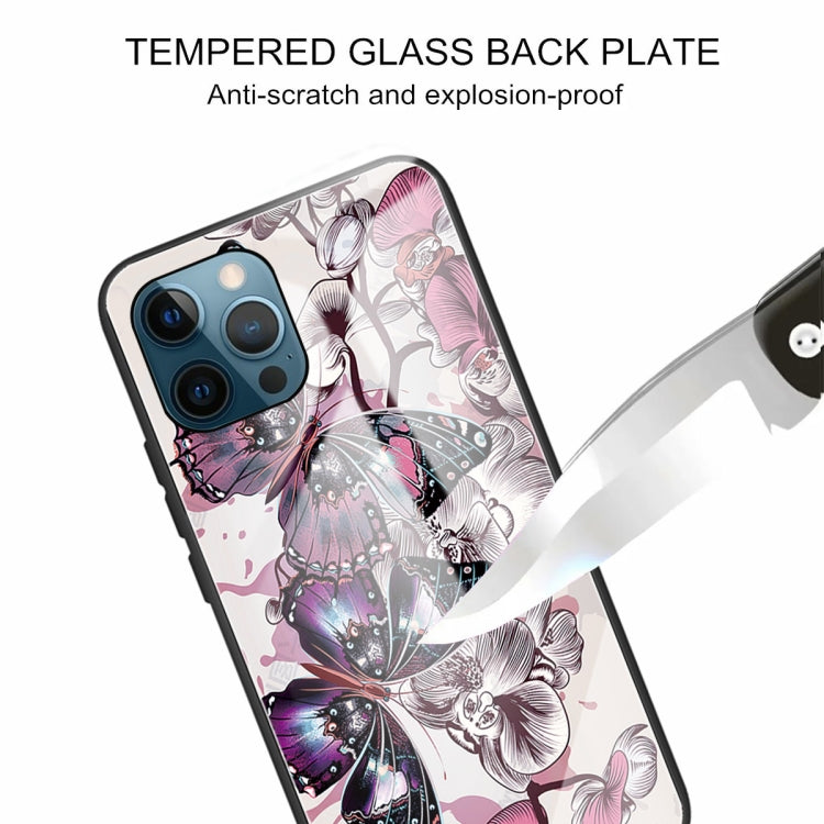 For iPhone 13 Pro Tempered Glass + TPU Border Protective Case
