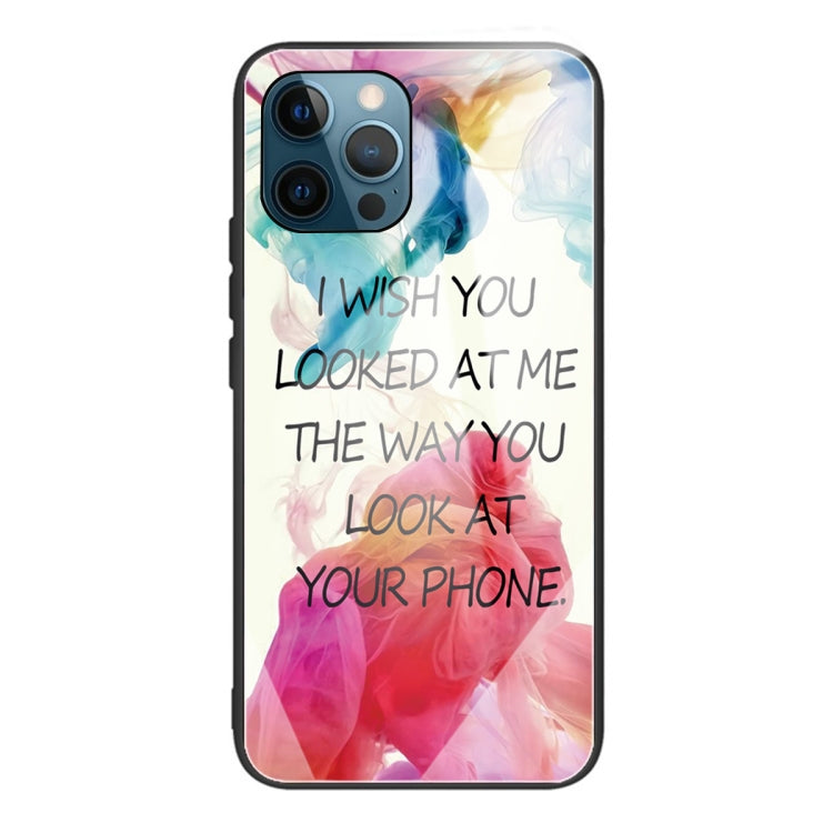 For iPhone 13 Pro Max Tempered Glass + TPU Border Protective Case