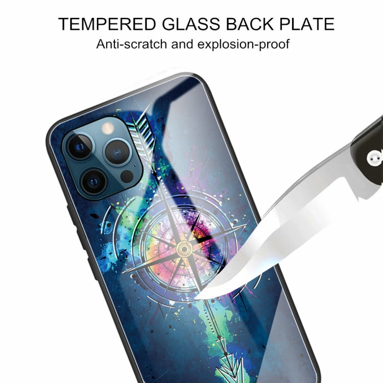 For iPhone 13 Pro Max Tempered Glass + TPU Border Protective Case