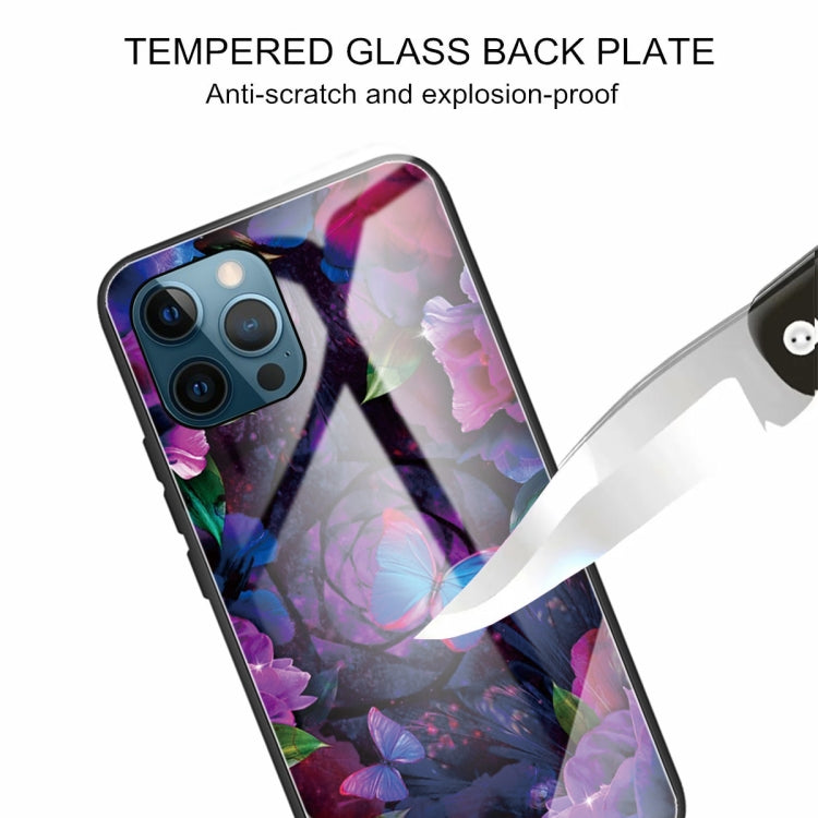 For iPhone 13 Pro Max Tempered Glass + TPU Border Protective Case