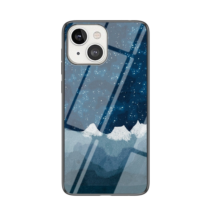 For iPhone 13 Starry Sky Pattern Tempered Glass + TPU Shockproof Protective Case