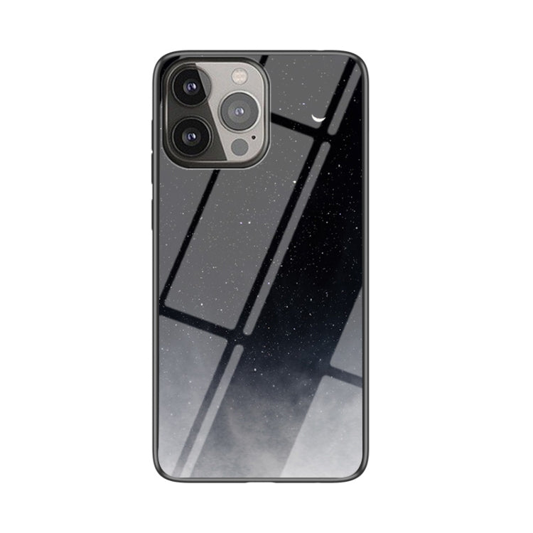 For iPhone 13 Pro Starry Sky Pattern Tempered Glass + TPU Shockproof Protective Case
