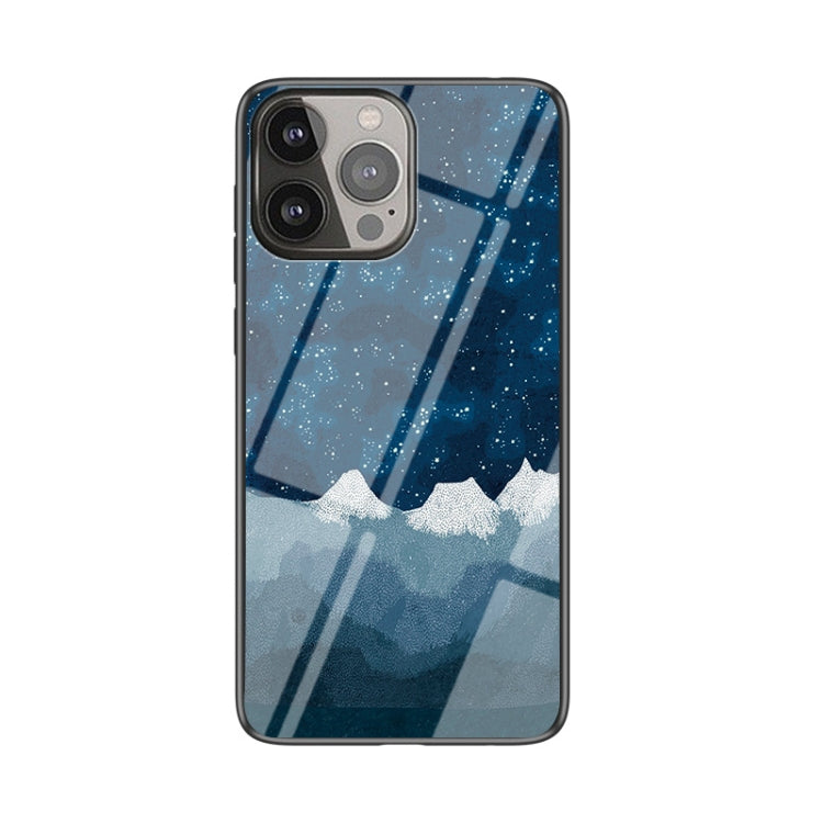 For iPhone 13 Pro Starry Sky Pattern Tempered Glass + TPU Shockproof Protective Case
