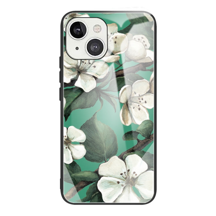 For iPhone 13 Colorful Painted Glass Shockproof Protective Case