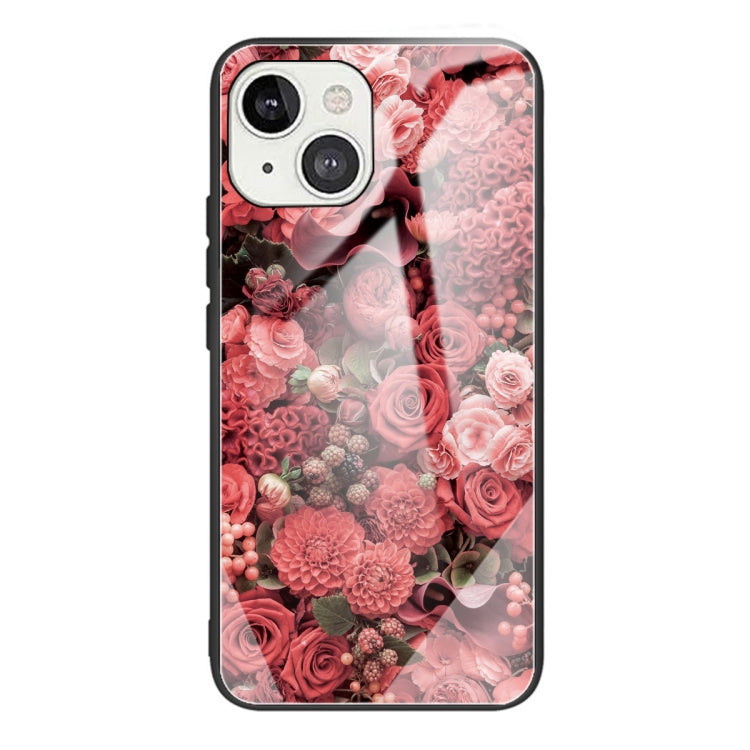 For iPhone 13 Colorful Painted Glass Shockproof Protective Case