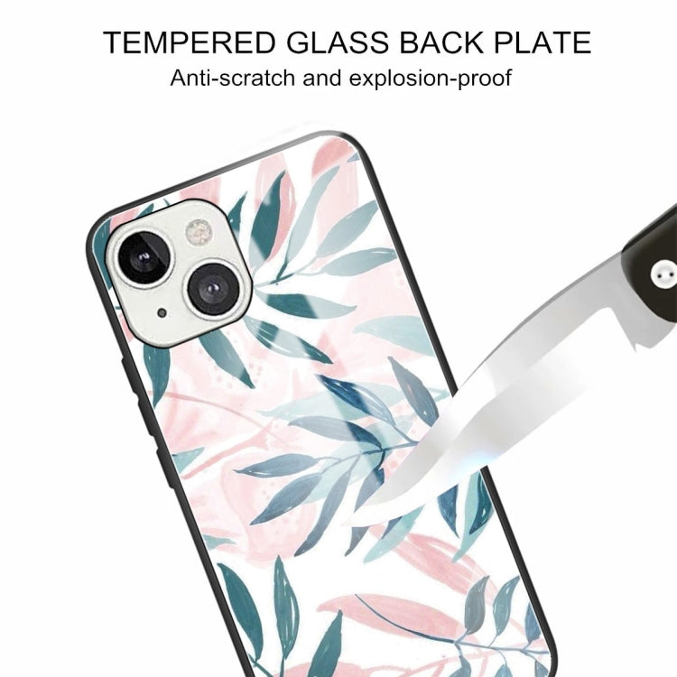 For iPhone 13 Colorful Painted Glass Shockproof Protective Case