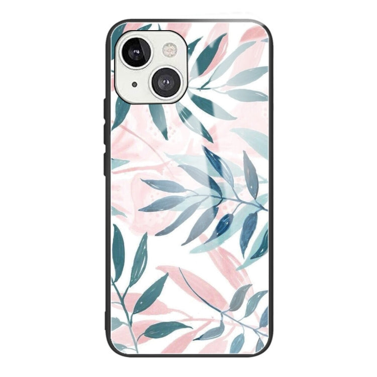 For iPhone 13 mini Colorful Painted Glass Shockproof Protective Case