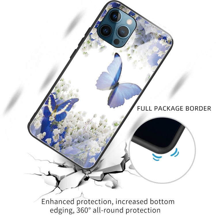 For iPhone 13 Pro Colorful Painted Glass Shockproof Protective Case