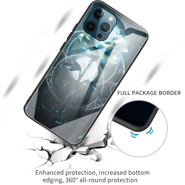 For iPhone 13 Pro Colorful Painted Glass Shockproof Protective Case