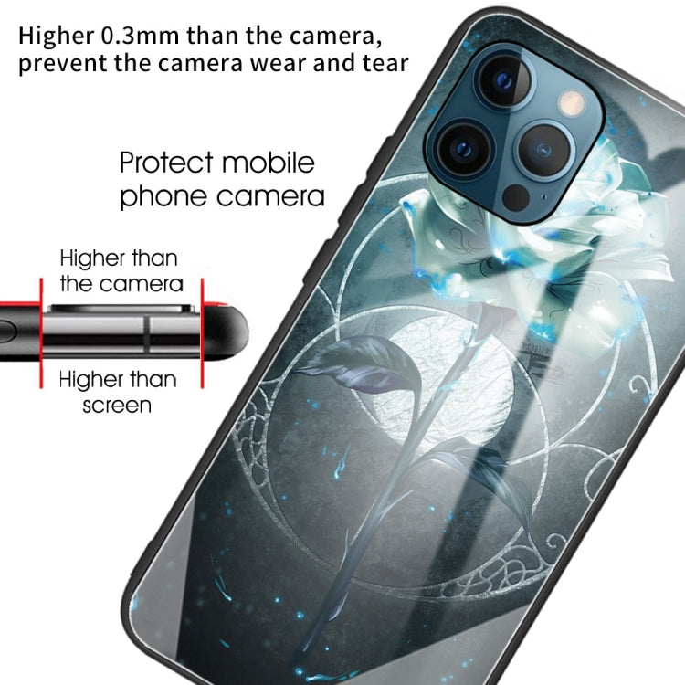 For iPhone 13 Pro Colorful Painted Glass Shockproof Protective Case
