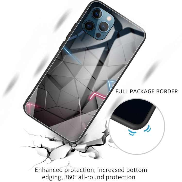 For iPhone 13 Pro Colorful Painted Glass Shockproof Protective Case