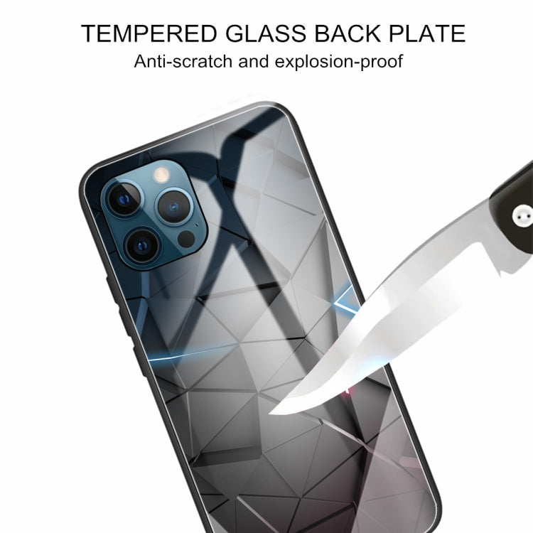 For iPhone 13 Pro Colorful Painted Glass Shockproof Protective Case