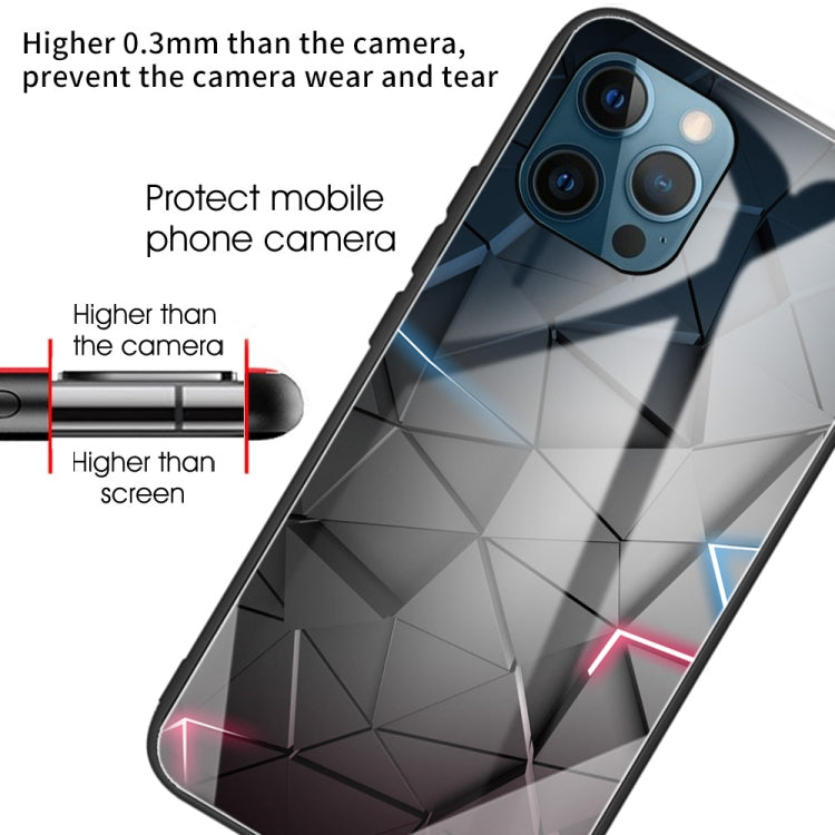 For iPhone 13 Pro Colorful Painted Glass Shockproof Protective Case
