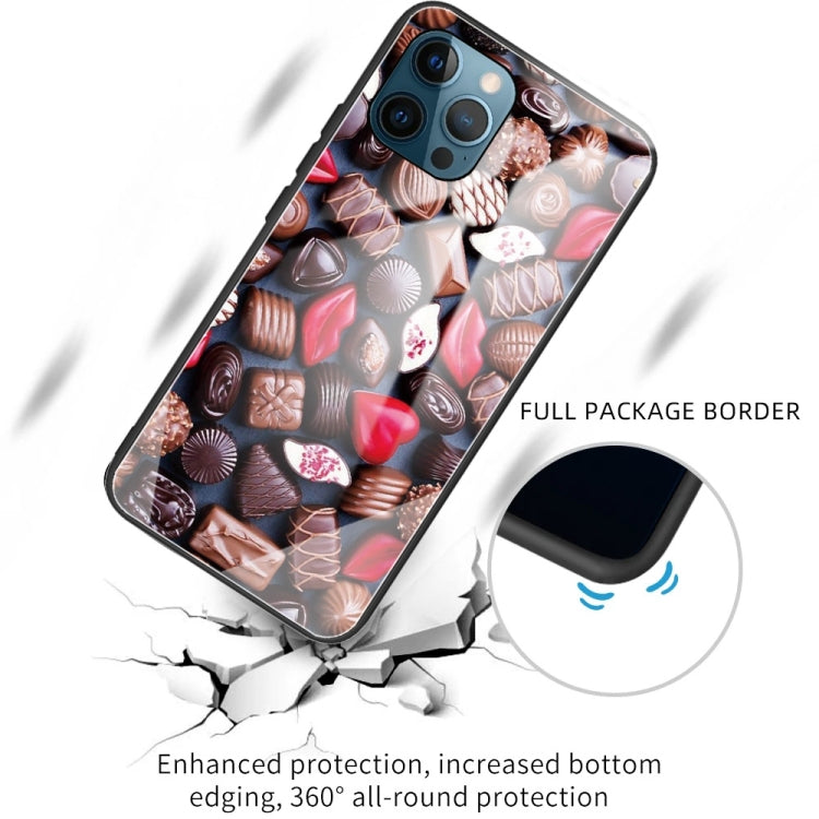 For iPhone 13 Pro Colorful Painted Glass Shockproof Protective Case