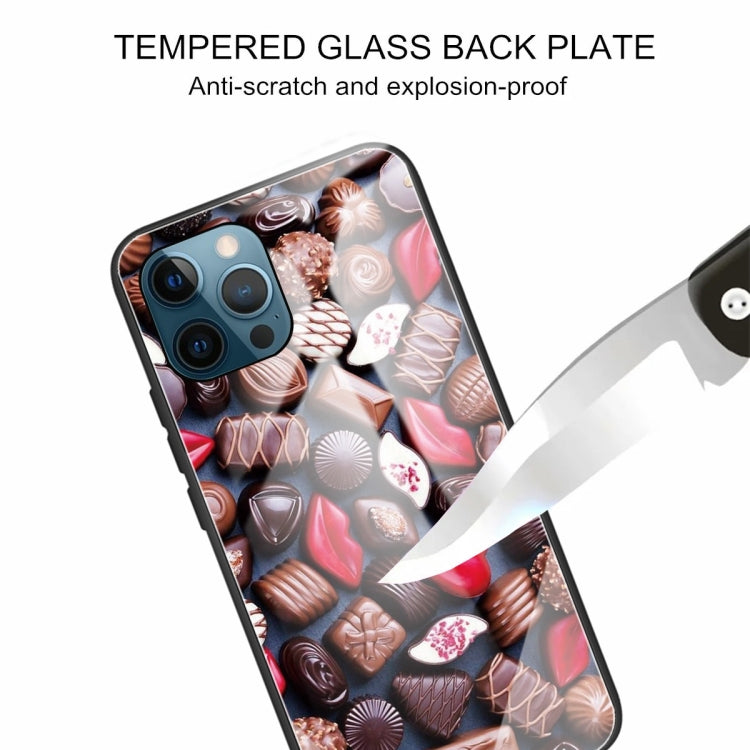 For iPhone 13 Pro Colorful Painted Glass Shockproof Protective Case