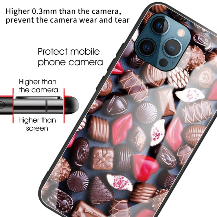 For iPhone 13 Pro Colorful Painted Glass Shockproof Protective Case