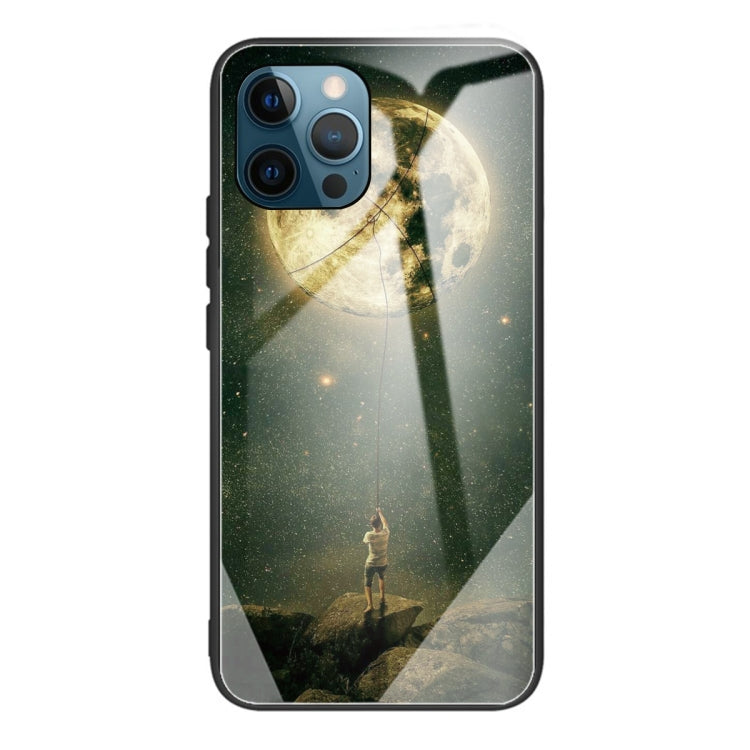 For iPhone 13 Pro Colorful Painted Glass Shockproof Protective Case