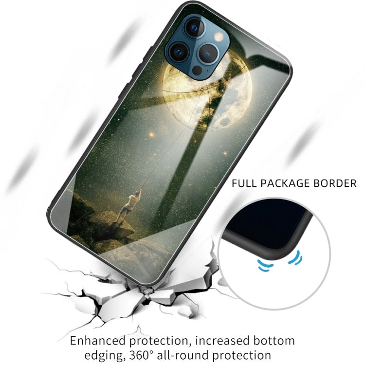 For iPhone 13 Pro Colorful Painted Glass Shockproof Protective Case