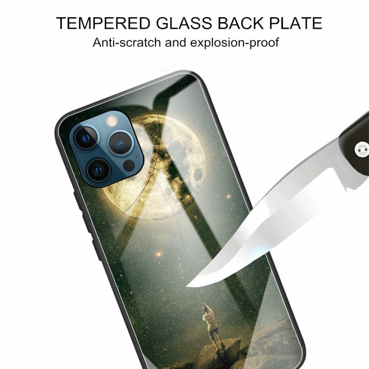 For iPhone 13 Pro Colorful Painted Glass Shockproof Protective Case