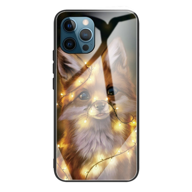 For iPhone 13 Pro Colorful Painted Glass Shockproof Protective Case