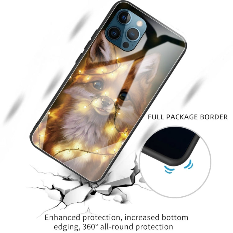 For iPhone 13 Pro Colorful Painted Glass Shockproof Protective Case