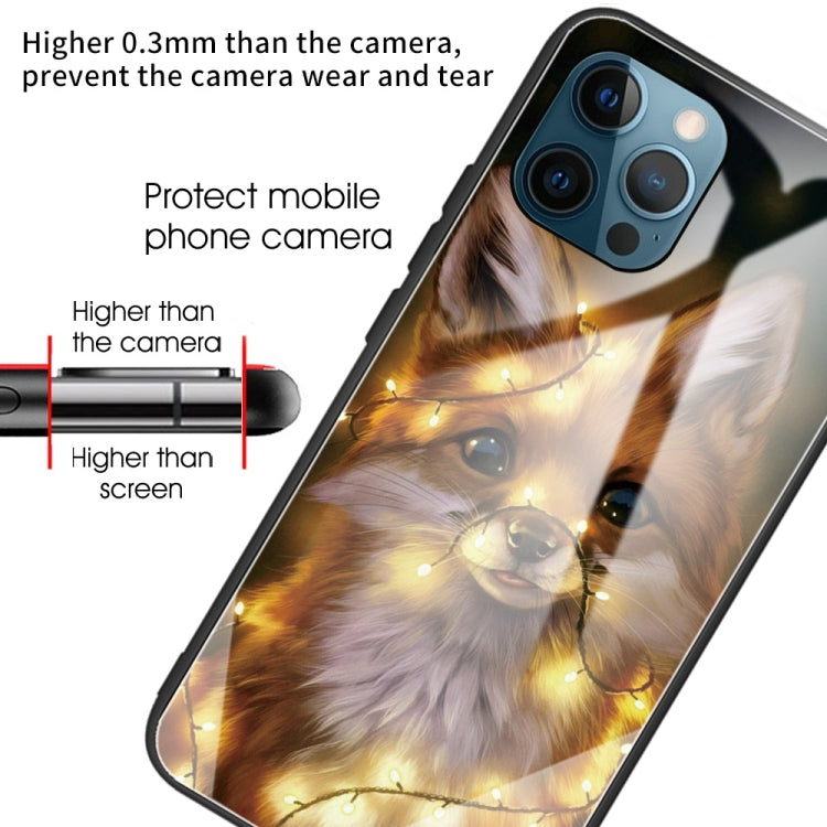 For iPhone 13 Pro Colorful Painted Glass Shockproof Protective Case