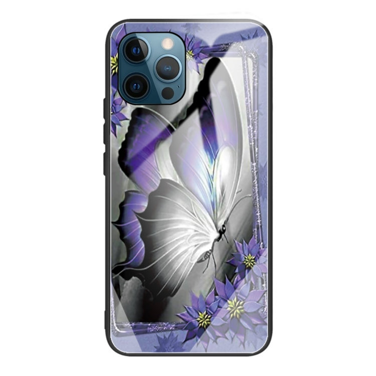 For iPhone 13 Pro Colorful Painted Glass Shockproof Protective Case