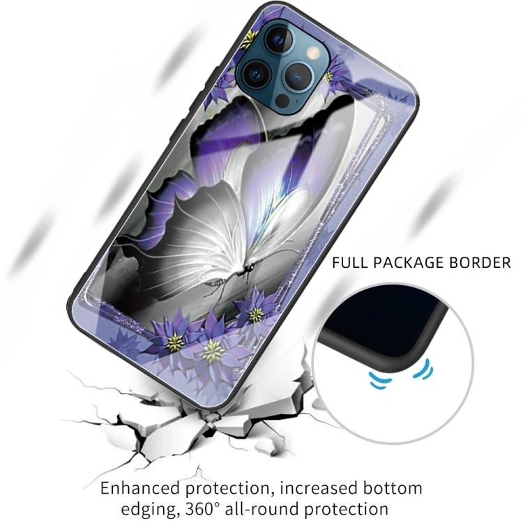 For iPhone 13 Pro Colorful Painted Glass Shockproof Protective Case