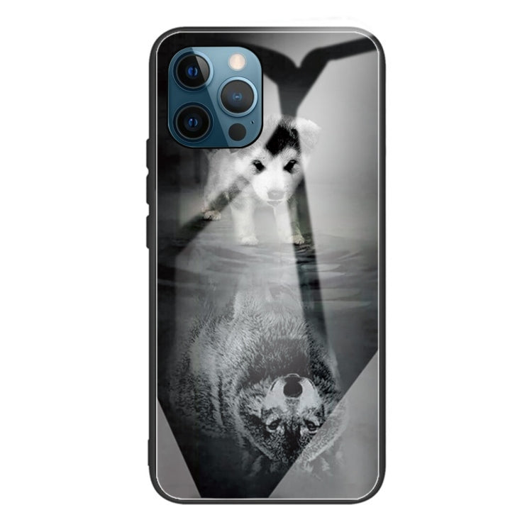 For iPhone 13 Pro Colorful Painted Glass Shockproof Protective Case