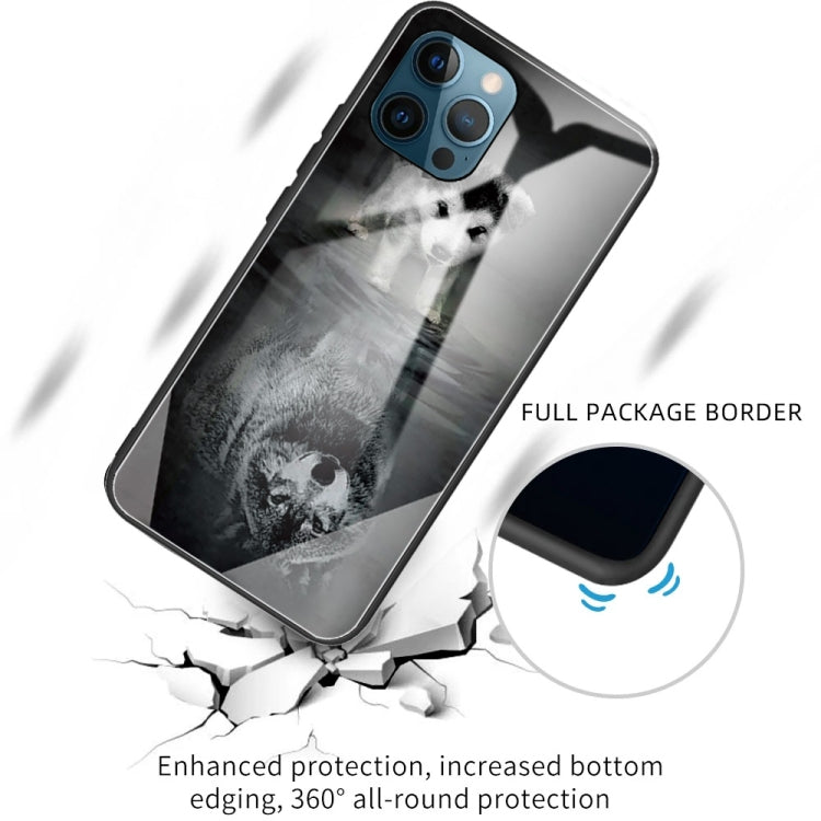 For iPhone 13 Pro Colorful Painted Glass Shockproof Protective Case