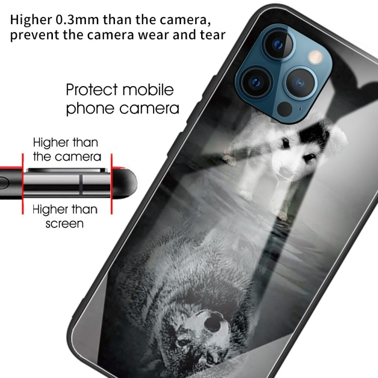 For iPhone 13 Pro Colorful Painted Glass Shockproof Protective Case
