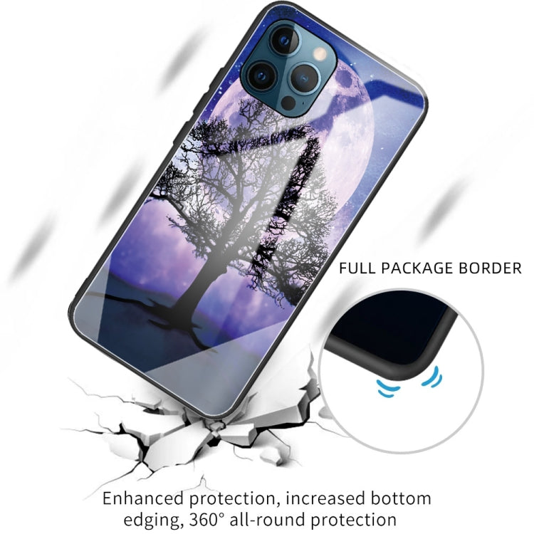 For iPhone 13 Pro Colorful Painted Glass Shockproof Protective Case