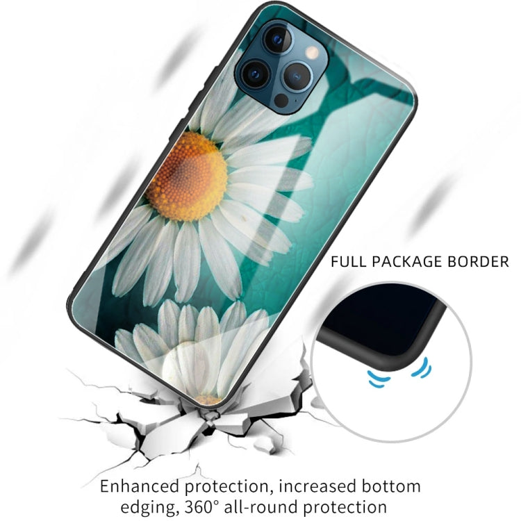 For iPhone 13 Pro Colorful Painted Glass Shockproof Protective Case
