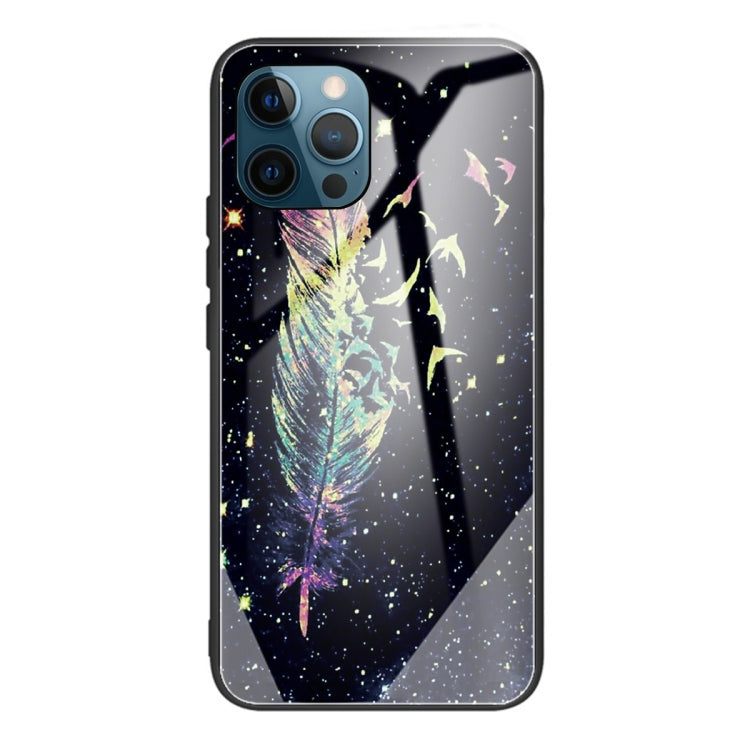For iPhone 13 Pro Colorful Painted Glass Shockproof Protective Case