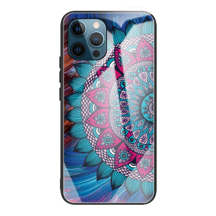 For iPhone 13 Pro Colorful Painted Glass Shockproof Protective Case