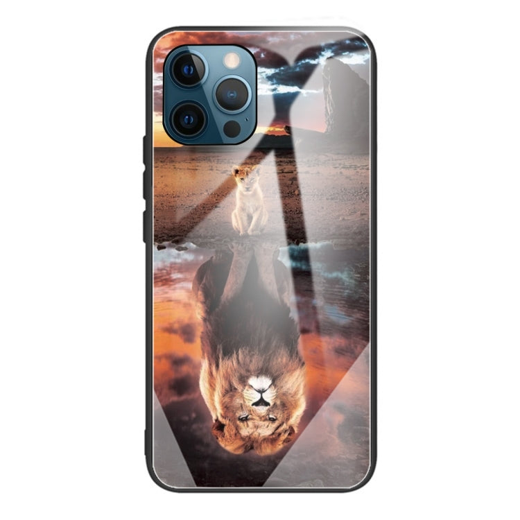 For iPhone 13 Pro Colorful Painted Glass Shockproof Protective Case