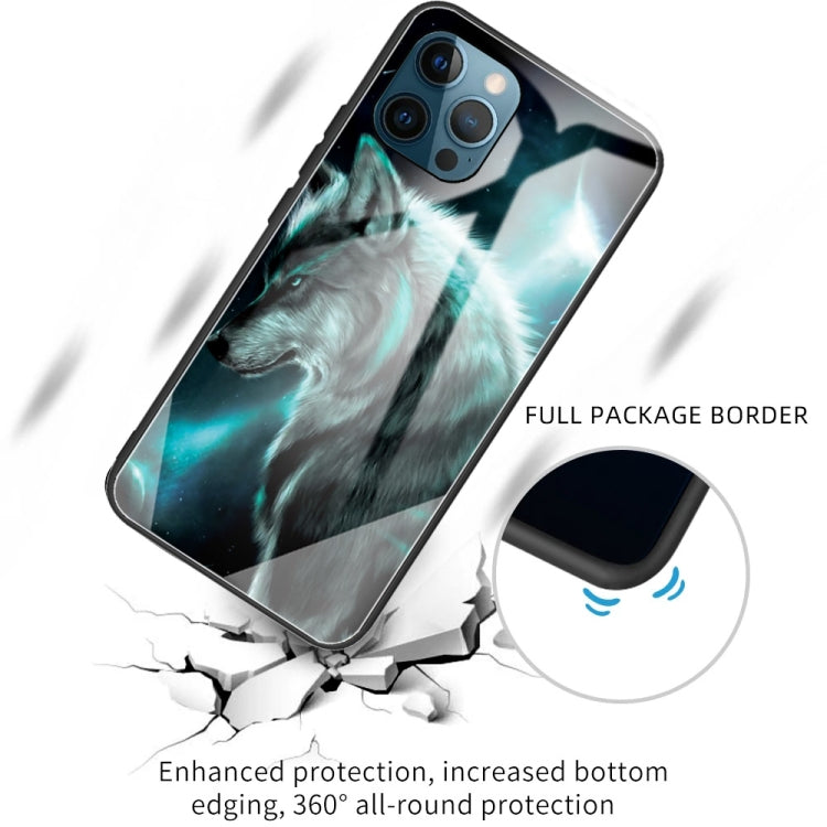 For iPhone 13 Pro Colorful Painted Glass Shockproof Protective Case