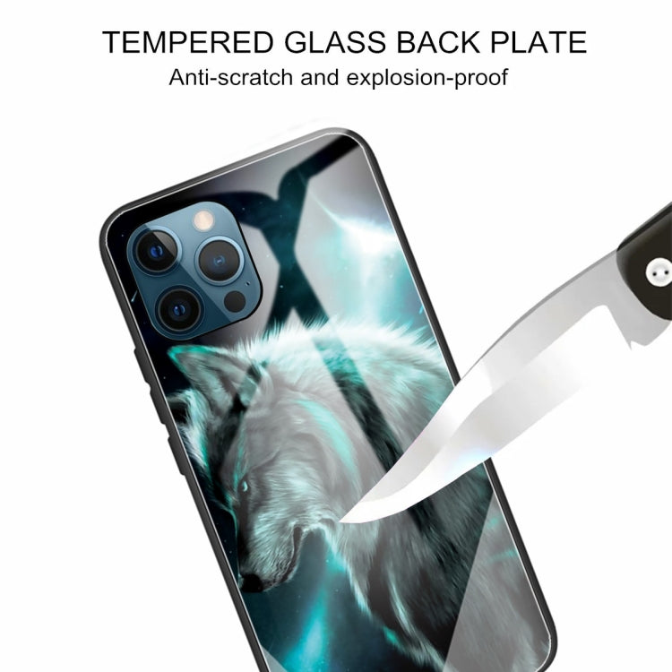For iPhone 13 Pro Colorful Painted Glass Shockproof Protective Case