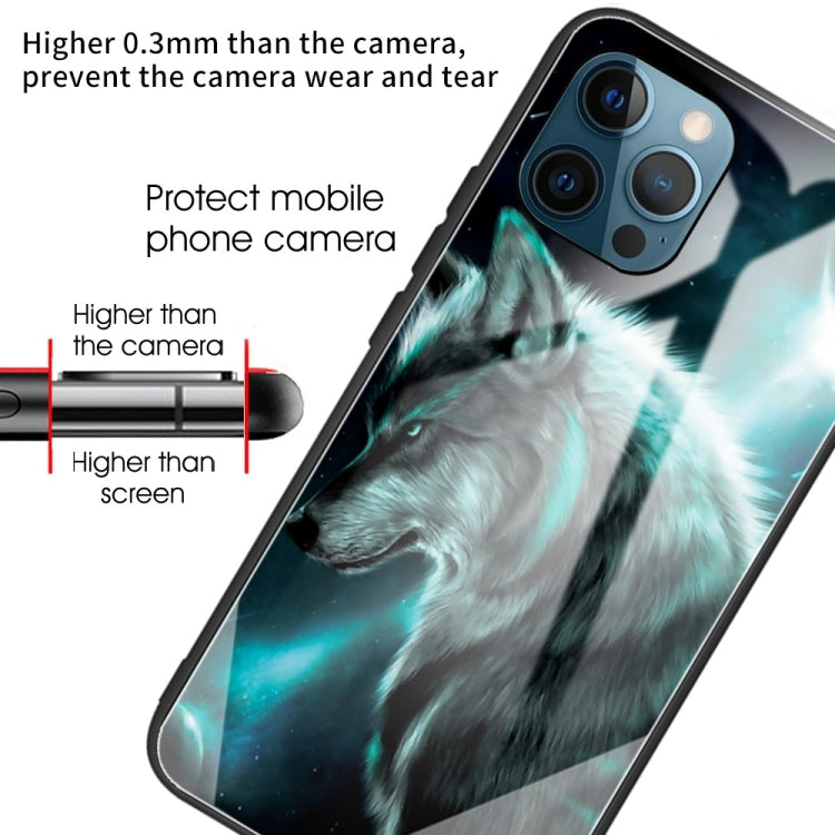 For iPhone 13 Pro Colorful Painted Glass Shockproof Protective Case