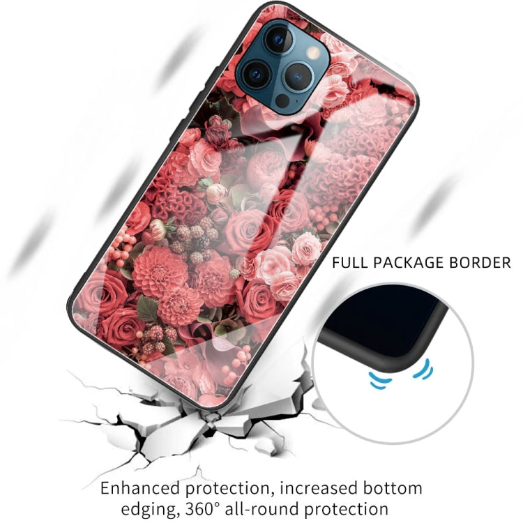 For iPhone 13 Pro Colorful Painted Glass Shockproof Protective Case